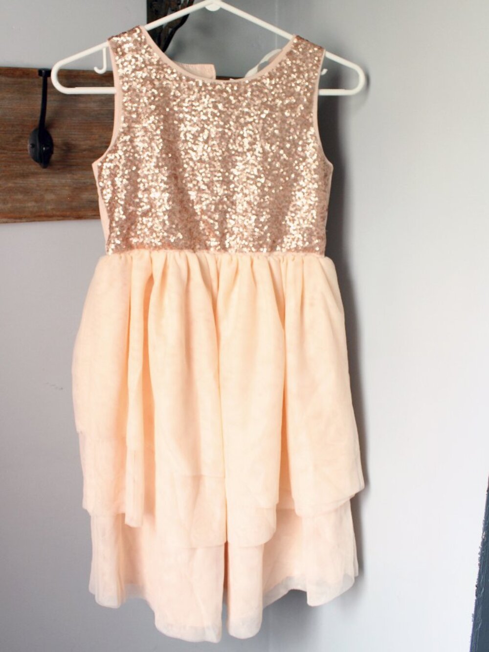 H&M 9-10Years Sequin Tulle Dress Peachy/Pink
